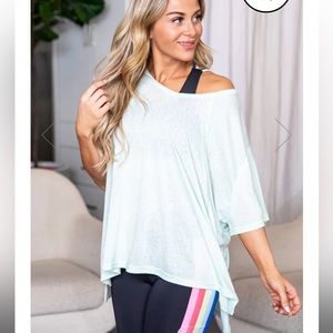 HIT THE GYM MINT V-NECK T-SHIRT LARGE